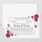 Convite de Casamento personalizável com flores. Kaart (Voorkant / Achterkant)