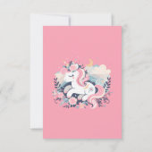 Convite Mágico Unicórnio Rosa em Português (Achterkant)
