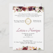 Convite para Casamento - Marsala | Frente Kaart (Voorkant)