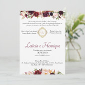 Convite para Casamento - Marsala | Frente Kaart (Staand voorkant)