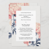 Convites de casamento elegante, floral kaart (Voorkant / Achterkant)