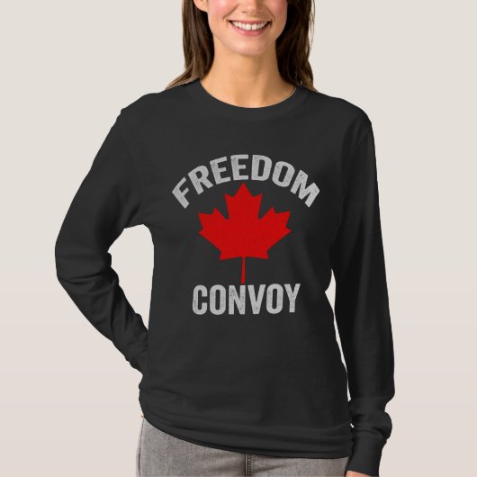 Convoy Freedom Canadian Trucker Gift T-shirt (Voorkant)