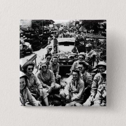 Convoy of Nurses WWII Vierkante Button 5,1 Cm (Voorkant)