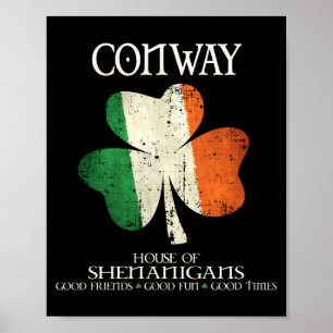Conway Achternaam Familie Ierland Ierse Huis Van H Poster