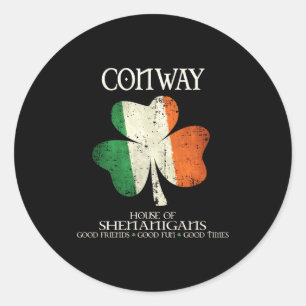 Conway Achternaam Familie Ierland Ierse Huis Van H Ronde Sticker
