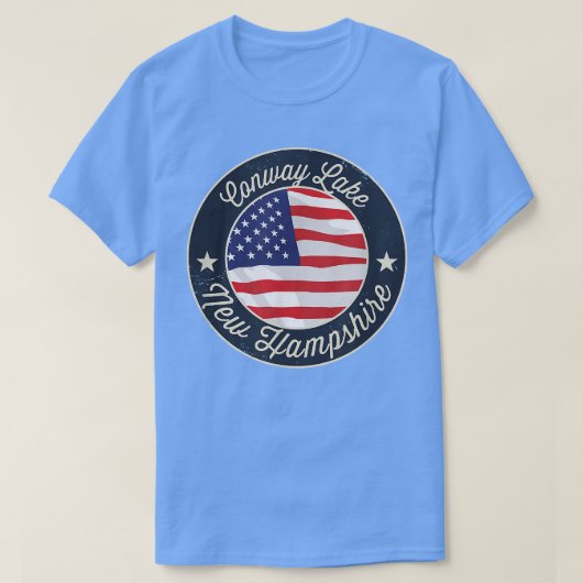Conway Lake - Patriotic New Hampshire Souvenir T-S T-shirt (Design voorkant)