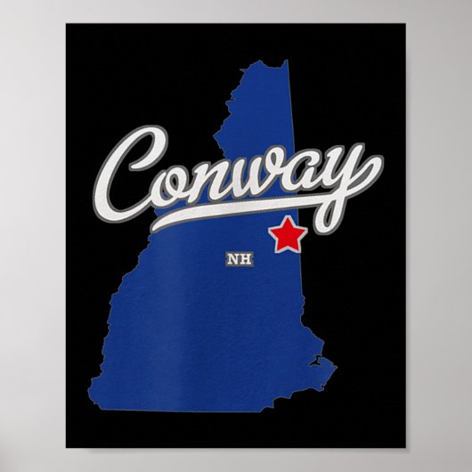 Conway New Hampshire Nh Map Poster (Voorkant)