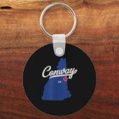 Conway New Hampshire Nh Map Sleutelhanger (Voorkant)