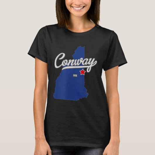 Conway New Hampshire Nh Map T-shirt (Voorkant)