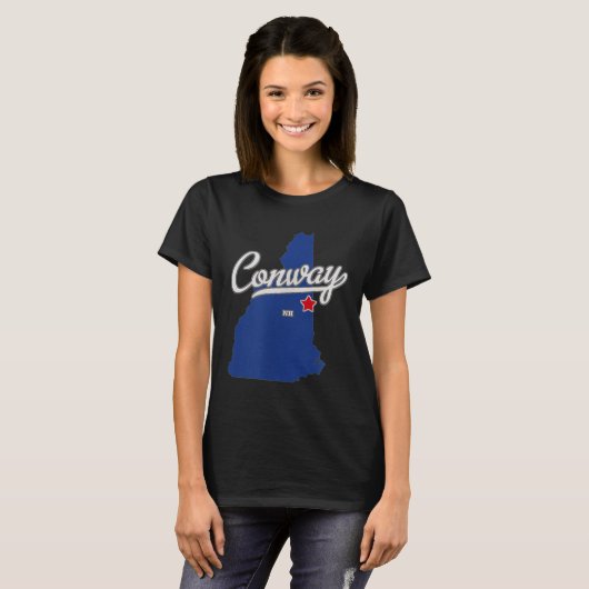 Conway New Hampshire Nh Map  T-shirt (Voorkant volledig)