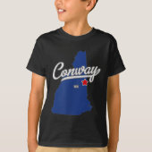 Conway New Hampshire Nh Map  T-shirt (Voorkant)