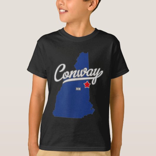 Conway New Hampshire Nh Map T-shirt (Voorkant)