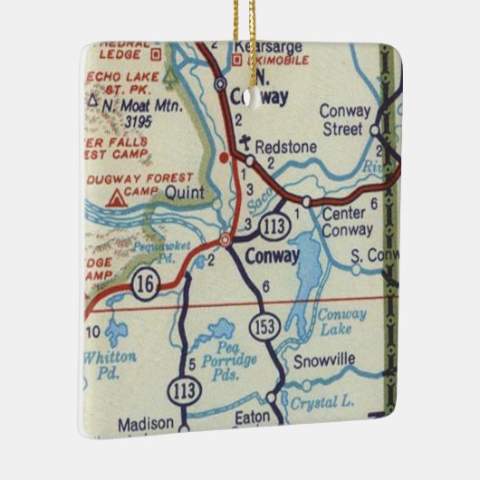 Conway NH  Map Keramisch Ornament (Rechts)