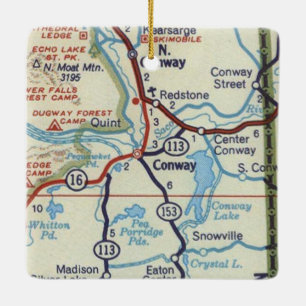 Conway NH  Map Keramisch Ornament