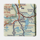 Conway NH  Map Keramisch Ornament (Voorkant)