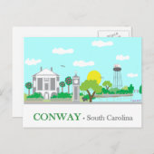 Conway, SC - Charming Briefkaart (Voorkant / Achterkant)