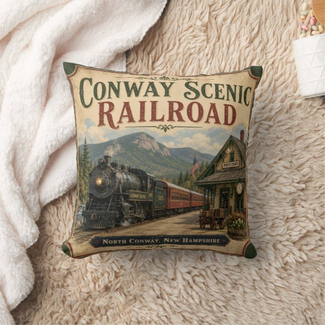 Conway Scenic Railroad North Conway Vintage Kussen (Deken)