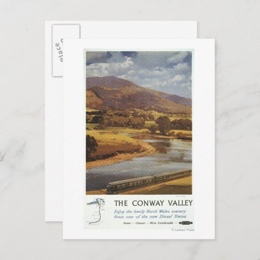 Conway Valley Scene British Railways Poster Briefkaart (Voorkant / Achterkant)