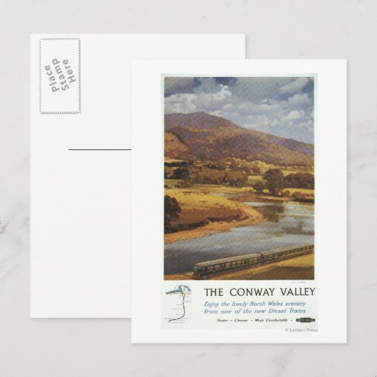 Conway Valley Scene British Railways Poster Briefkaart (Voorkant / Achterkant)