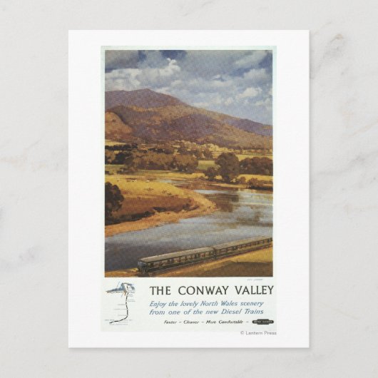 Conway Valley Scene British Railways Poster Briefkaart (Voorkant)