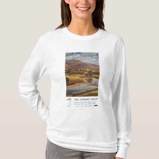 Conway Valley Scene British Railways Poster T-shirt (Voorkant)