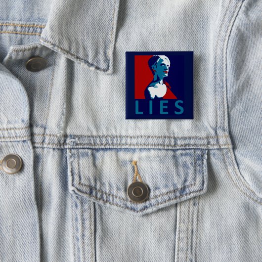 Conway's "Lies" Pin Vierkante Button 5,1 Cm (In situ)