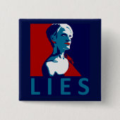Conway's "Lies" Pin Vierkante Button 5,1 Cm (Voorkant)