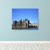 Conwy Castle North Wales Briefkaart Poster Faux Ca Canvas Afdruk (Insitu (Houten vloer))
