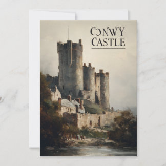 Conwy Kasteel Wales Olie Schilderij Print | Kaart