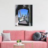 Conwy Suspension Bridge Conwy North Wales Briefkaa Canvas Afdruk (Insitu (Woonkamer))