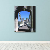 Conwy Suspension Bridge Conwy North Wales Briefkaa Canvas Afdruk (Insitu (Houten vloer))