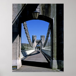 Conwy Suspension Bridge Conwy North Wales Briefkaa Poster