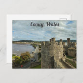 Conwy Wales Welsh Castle River Reisfoto Briefkaart (Voorkant / Achterkant)