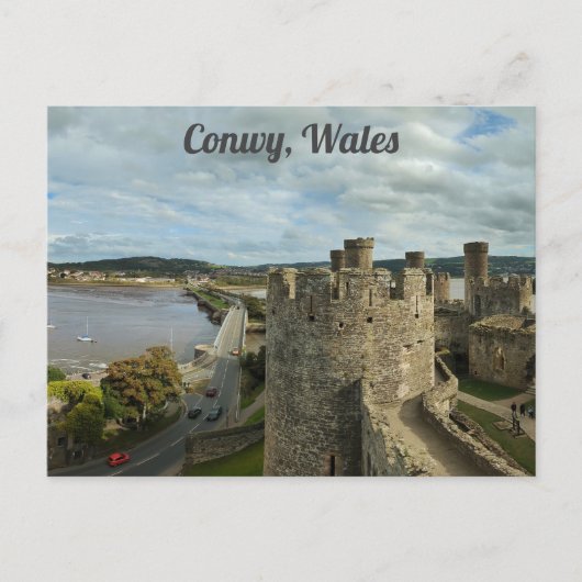 Conwy Wales Welsh Castle River Reisfoto Briefkaart (Voorkant)
