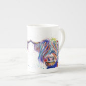 Coo2 Highland koe Schotse bone china mok (Voorkant rechts)