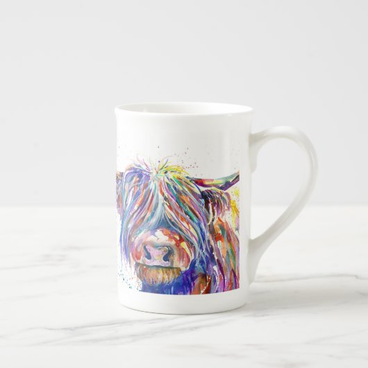 Coo2 Highland koe Schotse bone china mok (Rechts)