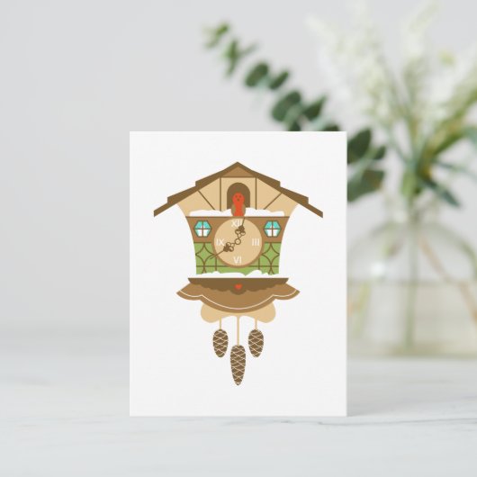 Coo Coo Klok Briefkaart (Staand voorkant)