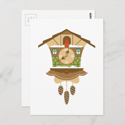 Coo Coo Klok Briefkaart (Voorkant / Achterkant)