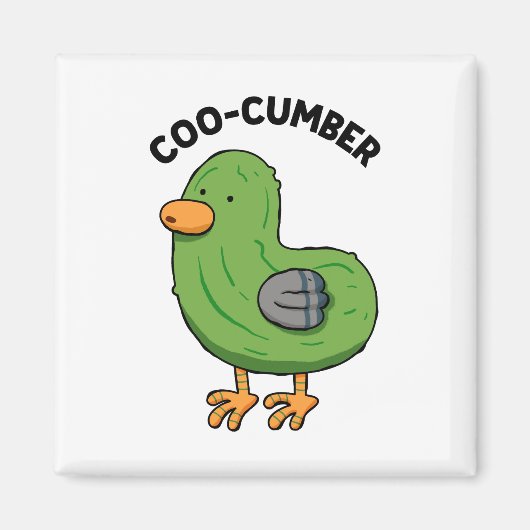Coo-cumber Pigeon Pickle Pun Magnet (Voorkant)
