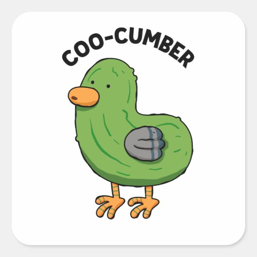 Coo-cumber Pigeon Pickle Pun Sticker (Voorkant)