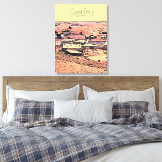 Coober Pedy mijnstad Australië reizen Canvas Afdruk (Insitu (Slaapkamer))