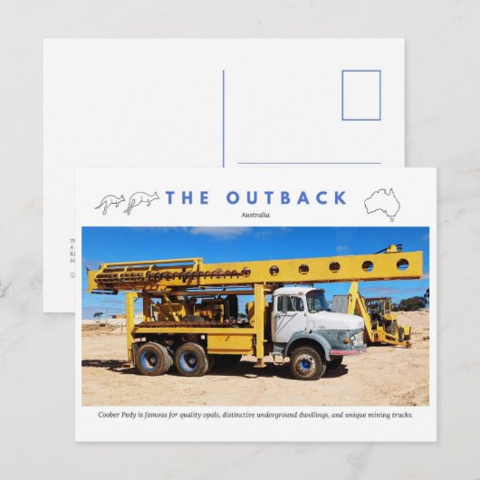Coober Pedy Mining Truck Briefkaart (Voorkant / Achterkant)