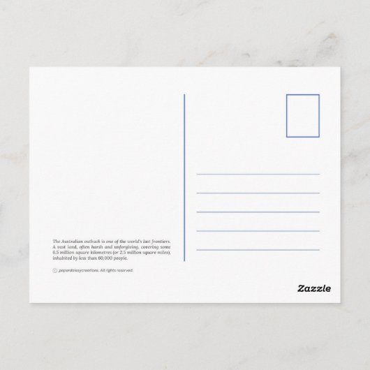 Coober Pedy Mining Truck Briefkaart (Achterkant)