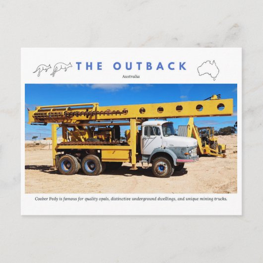 Coober Pedy Mining Truck Briefkaart (Voorkant)