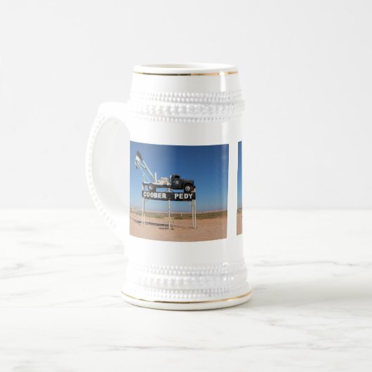 Coober Pedy Outback Australia Souvenir Foto Bierpul (Voorkant links)