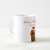 Coocker Spaniel Hond met Kerstman Hoed Kerstmis Koffiemok (Voorkant links)