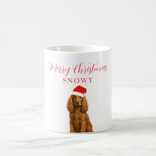 Coocker Spaniel Hond met Kerstman Hoed Kerstmis Koffiemok (Center)