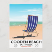 Cooden Beach East Sussex poster voor reizen naar O Briefkaart (Voorkant)