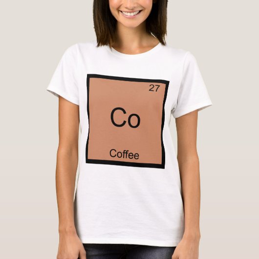 Cooffee Chemistry Element Symbol Funny T-shirt (Voorkant)