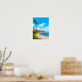 Coogee Beach Australië Reizen illustratie Poster (Keuken)